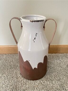 Two-Handled Ceramic Pitcher Vase